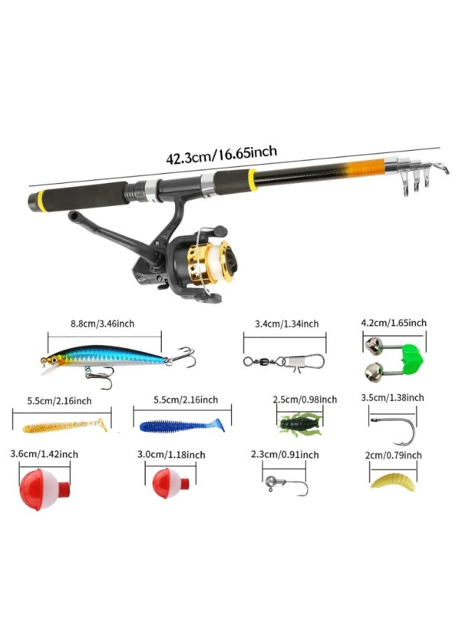 Bukela 2.1M Telescopic Fishing Rod And Spinning Reel Combo, Complete Fishing Kit With Fishing Bag, Lures Accessories, Portable Travel Fishing Pole Set For Freshwater Saltwater, Ideal Gifts For Men - Image 2